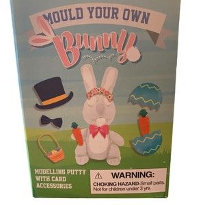 Easter Fun - Mould Your Own Bunny Modelling Putty With Card Accessories , NEW